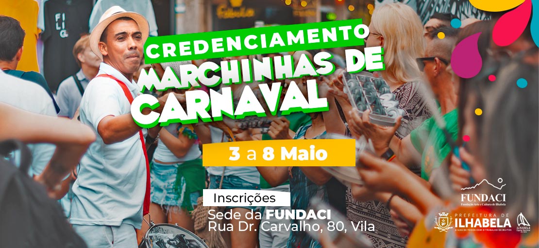 Prefeitura de Ilhabela abre credenciamento de bandas e grupos para apresentação das Marchinhas de Carnaval